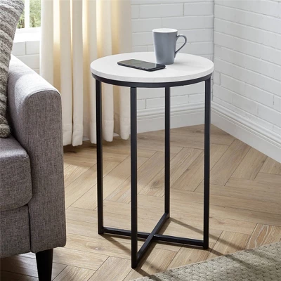 Vivian Glam X Leg Round Side Table - Saracina Home - Image 9