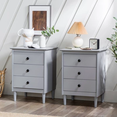 Stiva Classic Mid-Century Modern 3 Drawer Nightstand - Saracina Home - Image 2