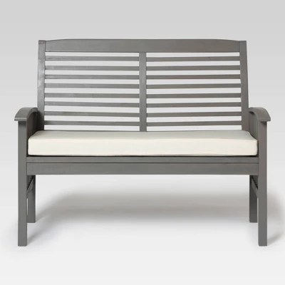 Ravenscroft Modern Boho Acacia Wood Slatted Outdoor Loveseat With Cushion - Saracina Home - Image 10