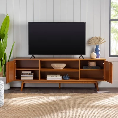 Solid Wood Mid-Century Modern TV Stand For TVs Up To 80" - Saracina Home - Image 3