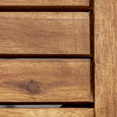 Ravenscroft 3pc Modern Boho Acacia Wood Slat Top Outdoor Dining Set - Saracina Home - Image 2