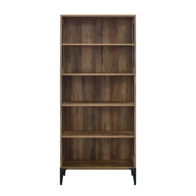 68" Grevaldi Industrial Mesh Side Bookshelf Rustic Oak - Saracina Home - Image 2