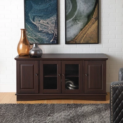 4 Door Closed Storage TV Stand For TVs Up To 55" - Saracina Home - Image 3