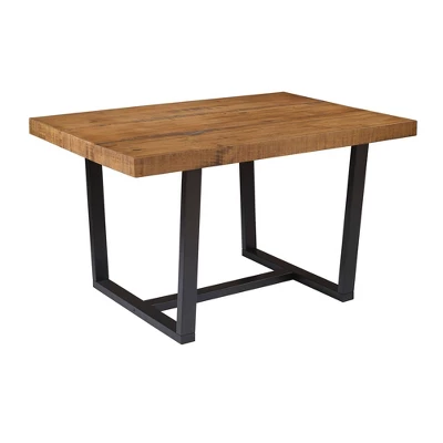 52" Modern Farmhouse Solid Wood Distressed Plank Top Dining Table - Saracina Home - Image 7
