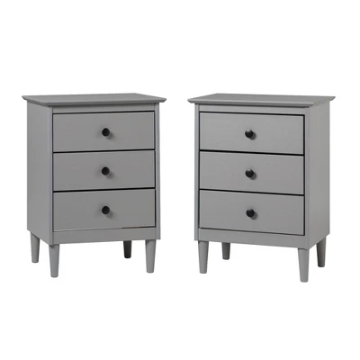 Stiva Classic Mid-Century Modern 3 Drawer Nightstand - Saracina Home