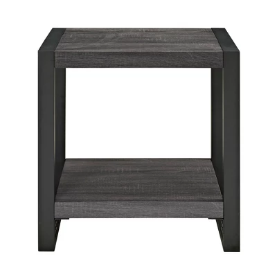 24" Loop Leg Urban Industrial Side Table Charcoal - Saracina Home - Image 4