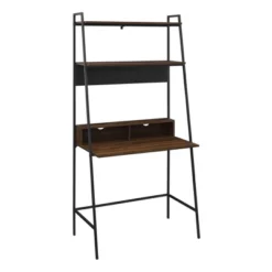 36" Writing Desk With Open Storage Ladder Bookshelf - Saracina Home