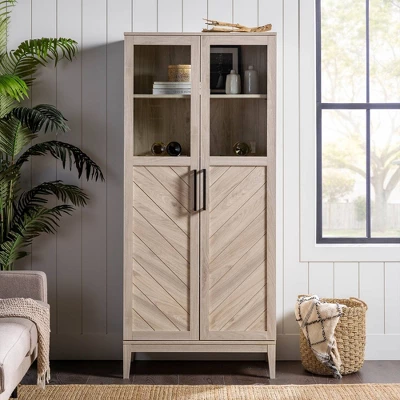 68" Boho Modern Tall Storage Wood Cabinet - Saracina Home - Image 15