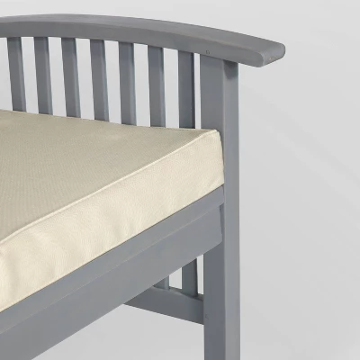 Ravenscroft Modern Boho Acacia Wood Slatted Outdoor Loveseat With Cushion - Saracina Home - Image 5