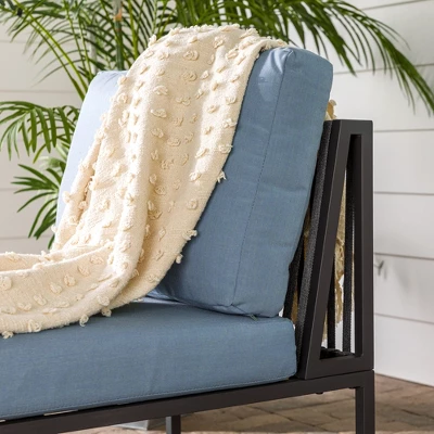 Outdoor Modern Modular Patio Side Chair Blue - Saracina Home - Image 7