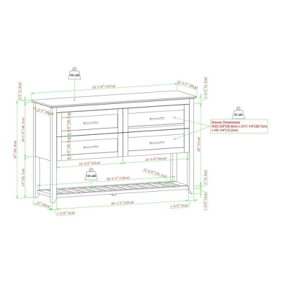 Transitional 4 Drawer Buffet - Saracina Home - Image 9