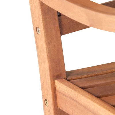 Bamberg Transitional Acacia Wood Outdoor Rocking Chair - Saracina Home - Image 2