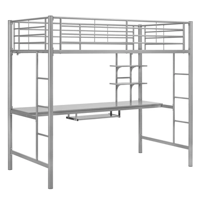 Twin Analise Metal Loft Bed With Wood Desk - Saracina Home - Image 5