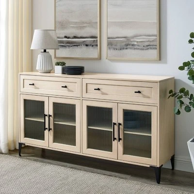 4 Door Reeded Glass Storage Sideboard - Saracina Home - Image 4
