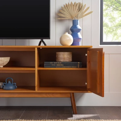 Solid Wood Mid-Century Modern TV Stand For TVs Up To 80" - Saracina Home - Image 9