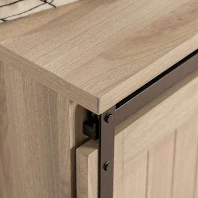 48" Transitional Sliding Door Wood And Metal Bench - Saracina Home - Image 9