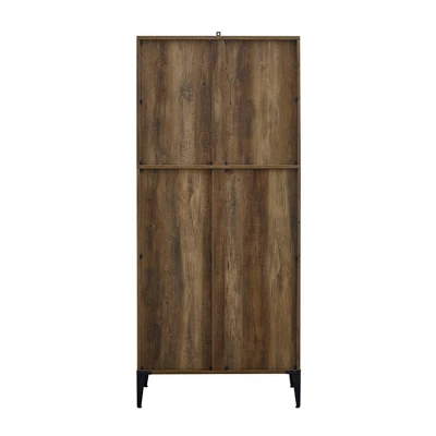 68" Grevaldi Industrial Mesh Side Bookshelf Rustic Oak - Saracina Home - Image 4