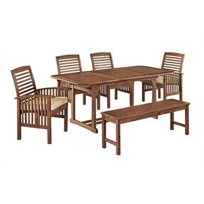 Ravenscroft 6pc Acacia Wood Patio Dining Set With Cushions - Saracina Home - Image 6