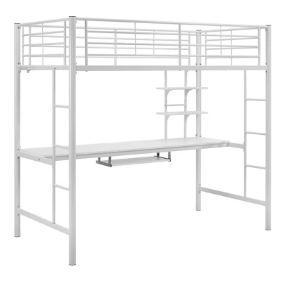 Twin Analise Metal Loft Bed With Wood Desk - Saracina Home - Image 4