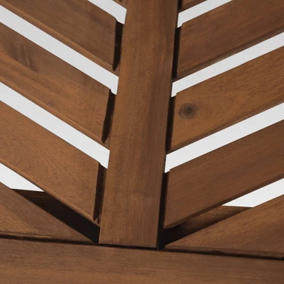 3pc Slatted Chevron Acacia Wood Patio Chat Set - Saracina Home - Image 6