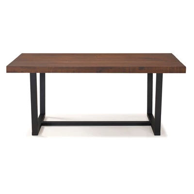 72" Modern Farmhouse Solid Wood Distressed Plank Top Dining Table - Saracina Home - Image 2