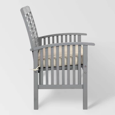 Ravenscroft Modern Boho Acacia Wood Slatted Outdoor Loveseat With Cushion - Saracina Home - Image 4