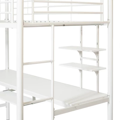 Twin Analise Metal Loft Bed With Wood Desk - Saracina Home - Image 3