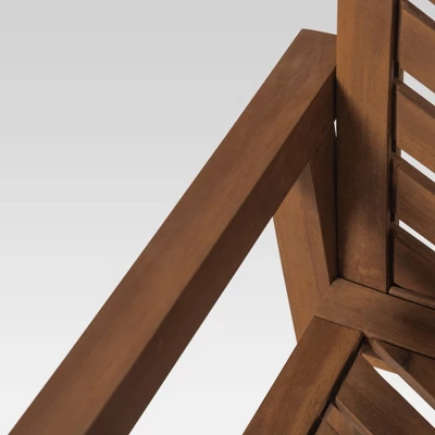 3pc Slatted Chevron Acacia Wood Patio Chat Set - Saracina Home - Image 5