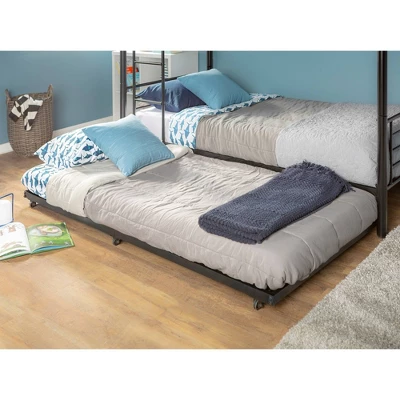 Twin Roll Out Trundle Bed Frame Black – Saracina Home - Image 2