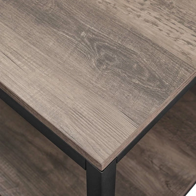 72" Industrial Farmhouse Metal And Wood Hall Tree Gray Wash - Saracina Home - Image 4