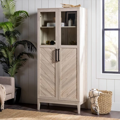 68" Boho Modern Tall Storage Wood Cabinet - Saracina Home - Image 13