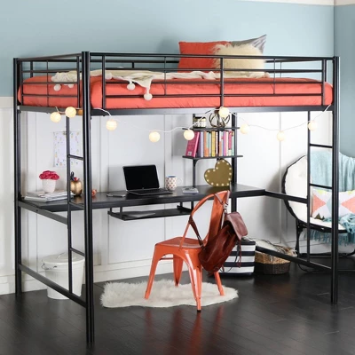 Full Analise Metal Loft Bed With Wood Desk - Saracina Home - Image 8