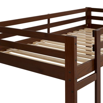 Twin Indy Solid Wood Triple Bunk Bed Walnut - Saracina Home - Image 3