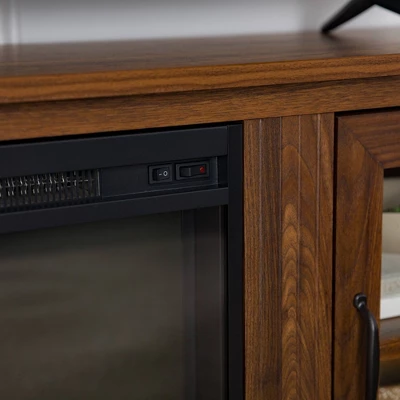 Tasi Transitional Farmhouse Glass Window Pane Door With Electric Fireplace TV Stand For TVs Up To 80" - Saracina Home - Image 7