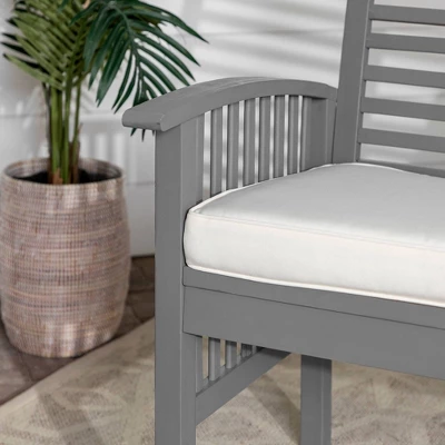 Ravenscroft Modern Boho Acacia Wood Slatted Outdoor Loveseat With Cushion - Saracina Home - Image 6